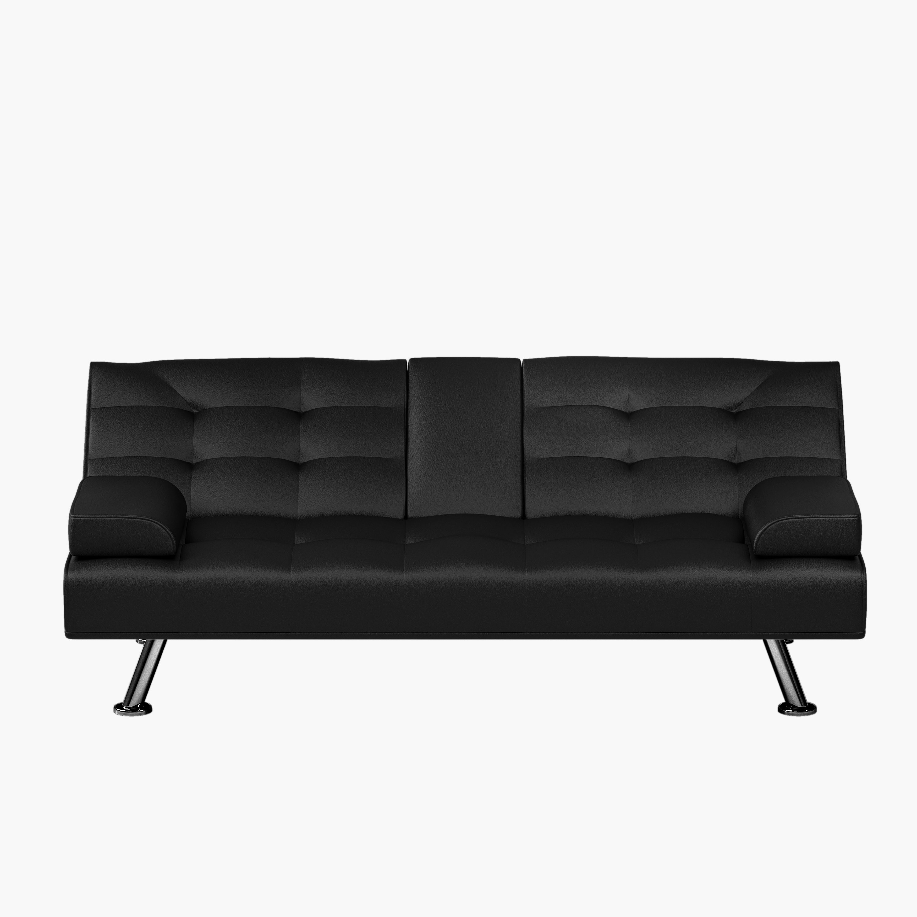Wade Logan® Craner Twin 66" W Faux Leather Tufted Back Convertible Sofa